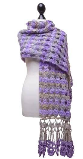 Global Shawl with Foxtrot Border – Elegant and Easy Crochet Shawl Pattern for All Occasions