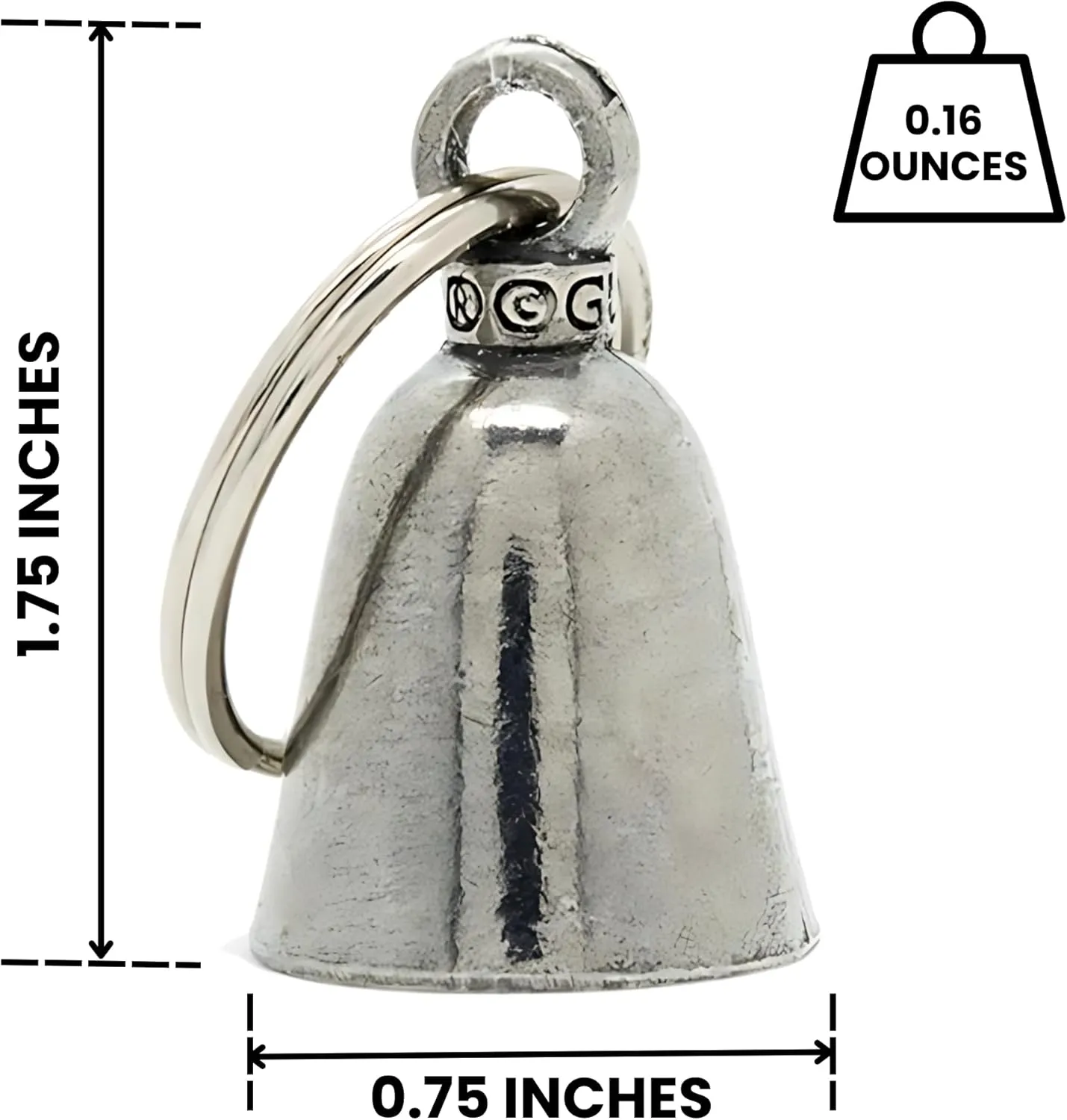 Guardian Bell "Handful Good Luck Bells w/Keyring & Black Velvet Gift Bag | Motorcycle Bell | Good Luck Gift to Friends/Family | Lead-Free Pewter Bike Bell | Made in The USA