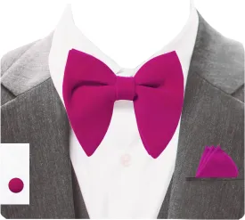 GUSLESON Mens Solid Plaid Velvet Pre-tied Adjustable Bow Tie and Pocket Square Cufflink Set with Gift Box