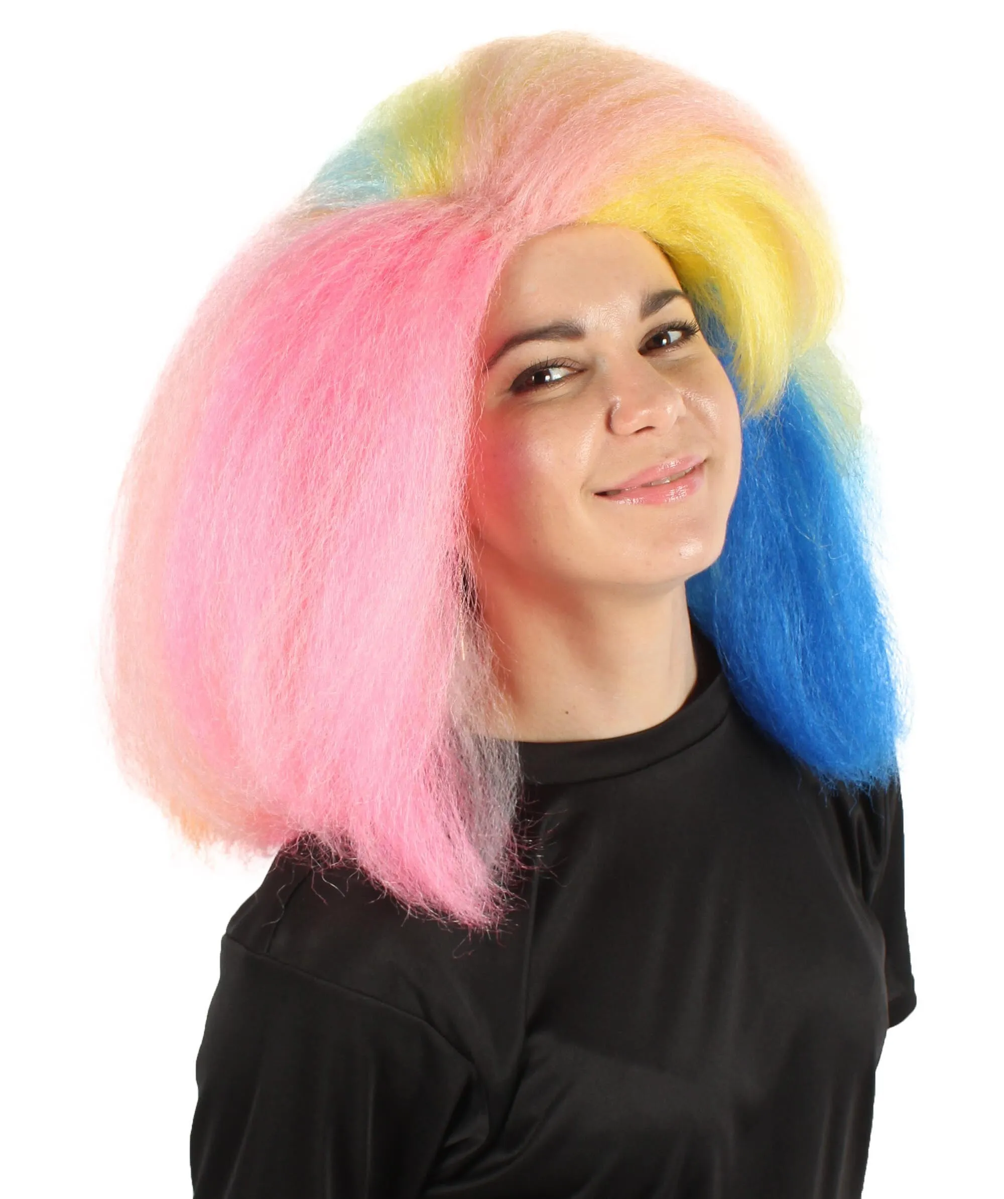 HPO Adult Women’s Rainbow Cut Afro Wig | Perfect for your Halloween & Cosplay Party!