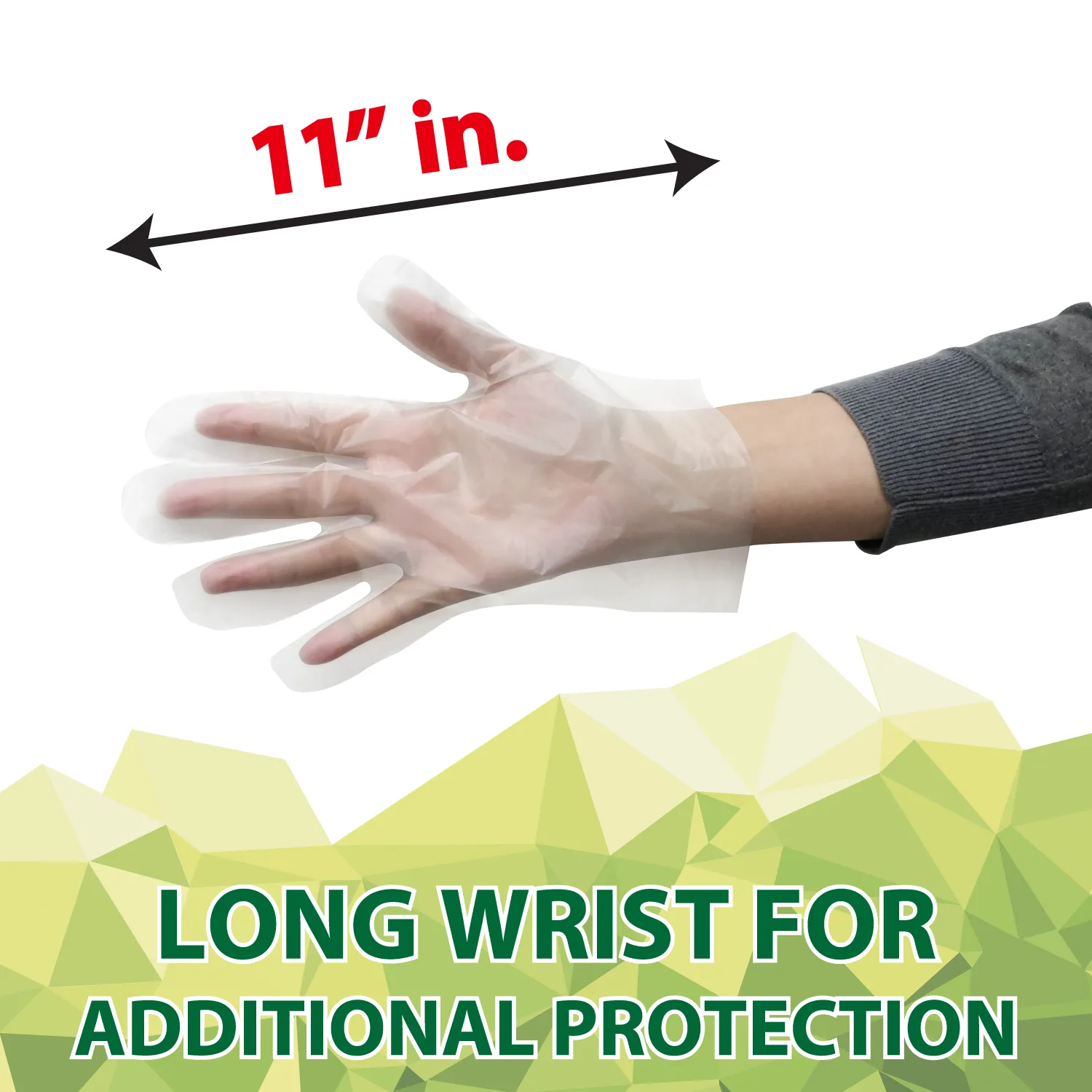 Hybrid Disposable Food Handling Long Cuff TPE Gloves, Powder & Latex Free