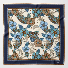Lombardi - Hand Rolled Silk Neckerchief - Blue