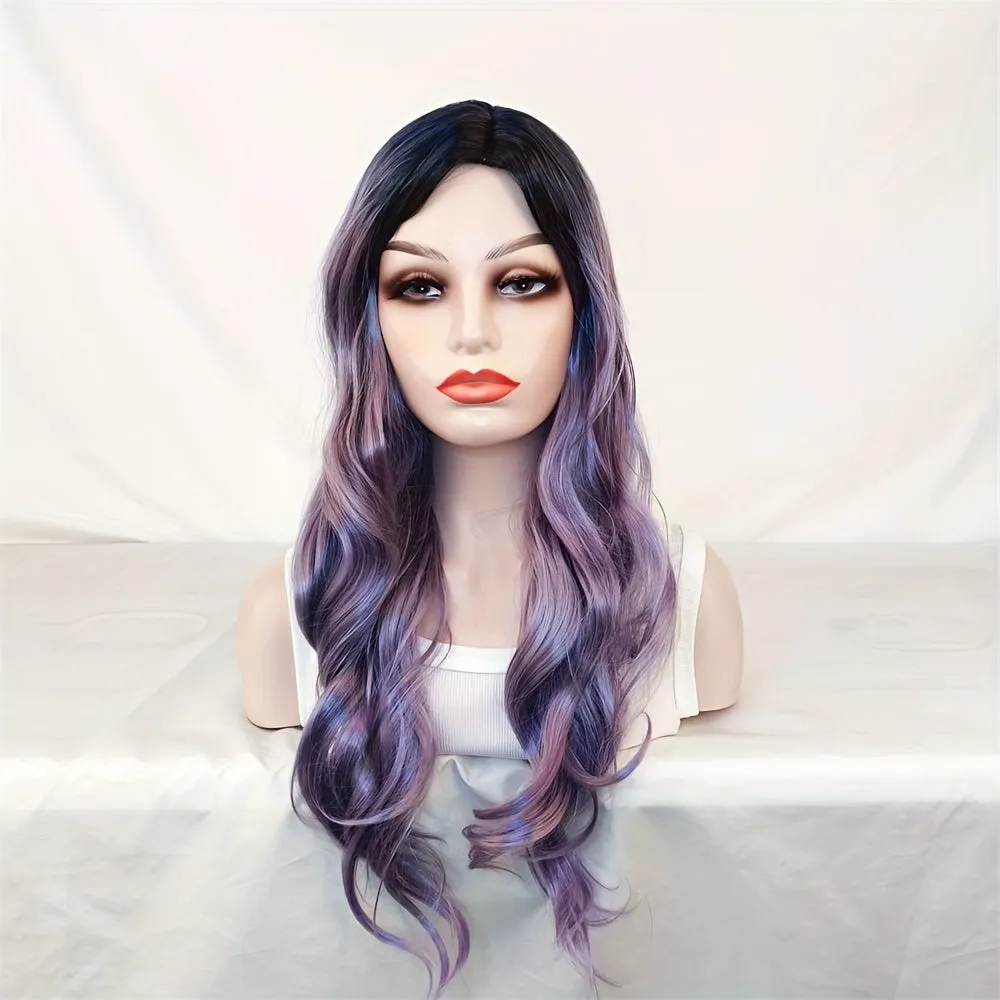 Long Multicolor Synthetic Wig for Festivals