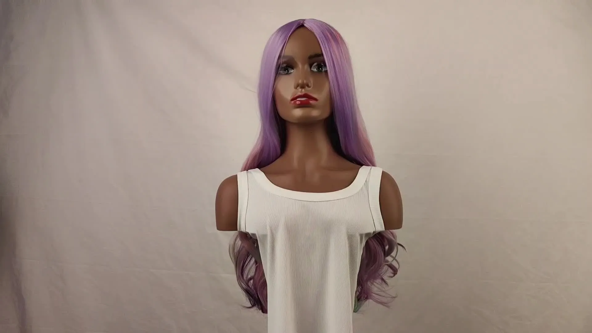 Long Multicolor Synthetic Wig for Festivals