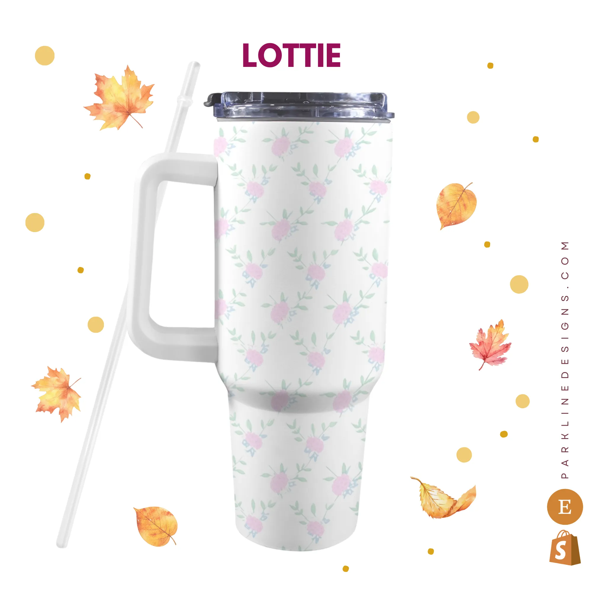 Lottie 40oz Tumbler | Insulated Travel Cup | Perfect Gift for Her | Reusable & Stylish Drinkware