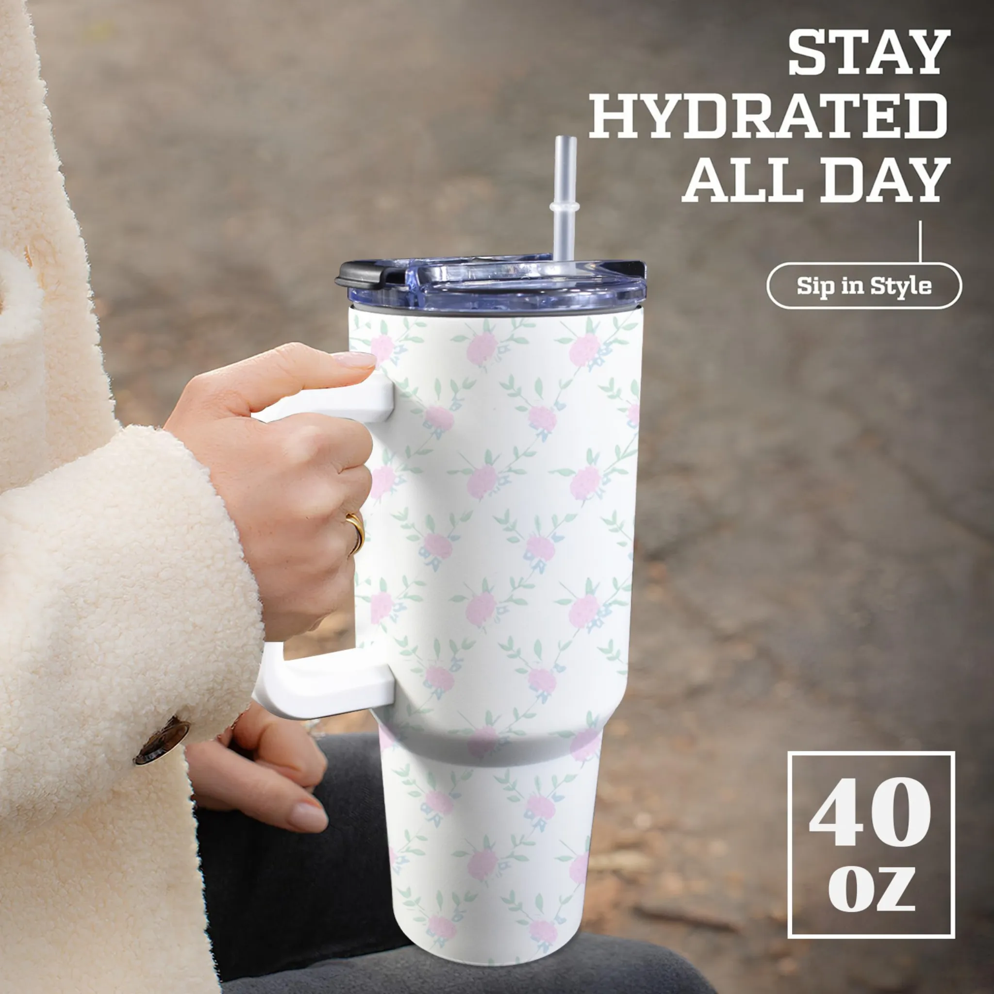 Lottie 40oz Tumbler | Insulated Travel Cup | Perfect Gift for Her | Reusable & Stylish Drinkware