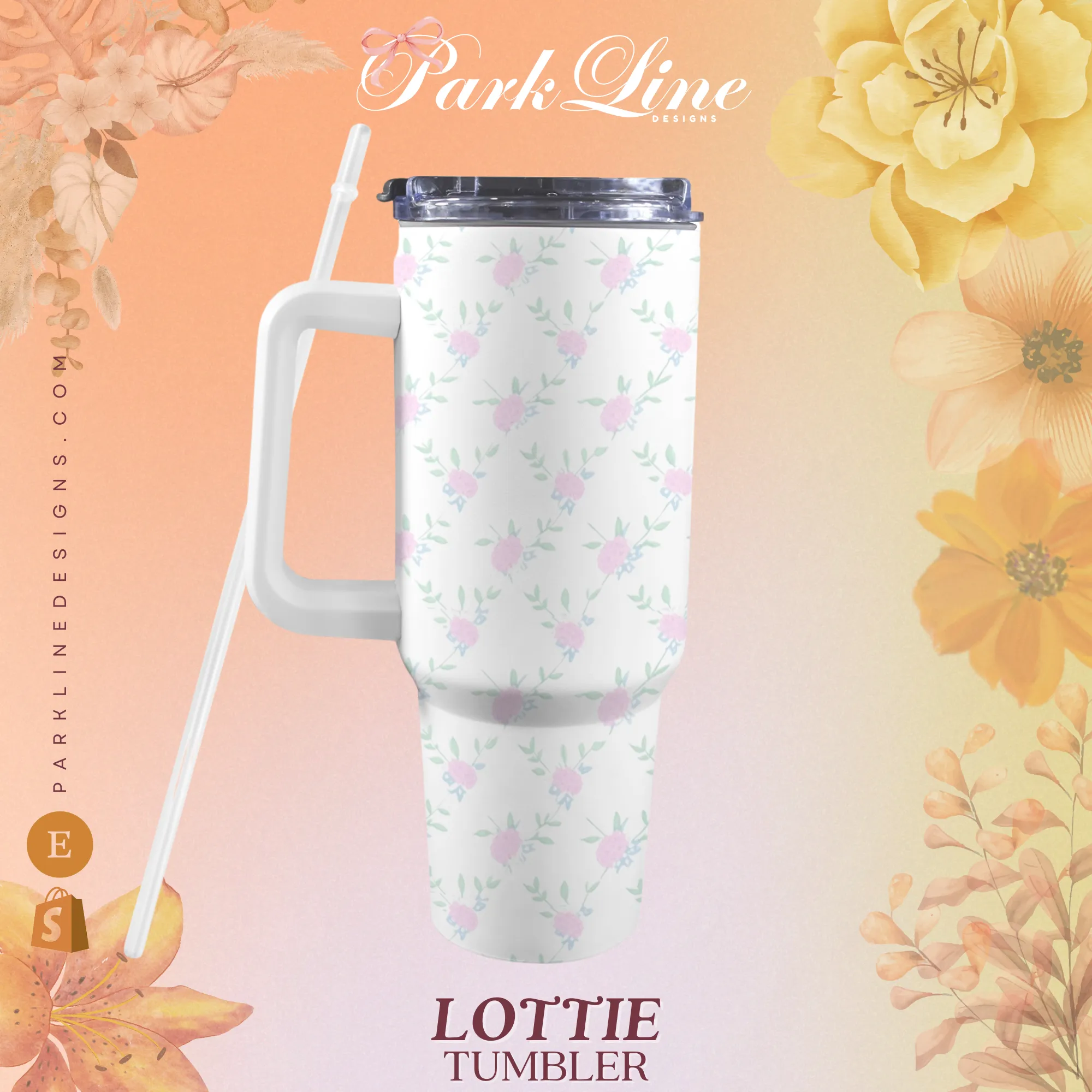 Lottie 40oz Tumbler | Insulated Travel Cup | Perfect Gift for Her | Reusable & Stylish Drinkware