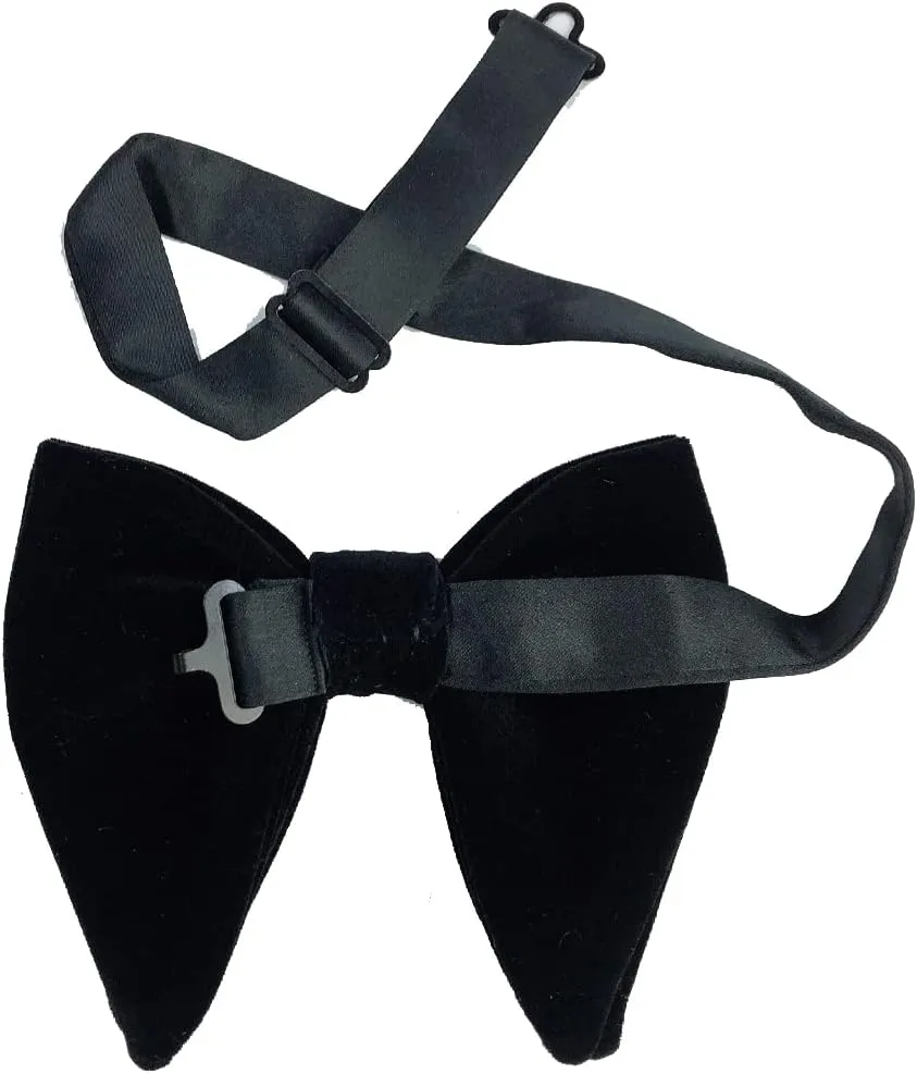 Mantieqingway Velvet Bow Ties for Men Oversize Pre-tie Bowtie Cufflink Pock Square Set Tuxedo Bowties