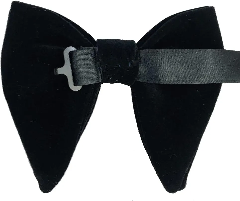 Mantieqingway Velvet Bow Ties for Men Oversize Pre-tie Bowtie Cufflink Pock Square Set Tuxedo Bowties