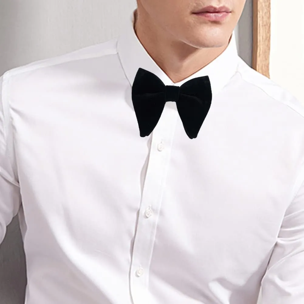Mantieqingway Velvet Bow Ties for Men Oversize Pre-tie Bowtie Cufflink Pock Square Set Tuxedo Bowties