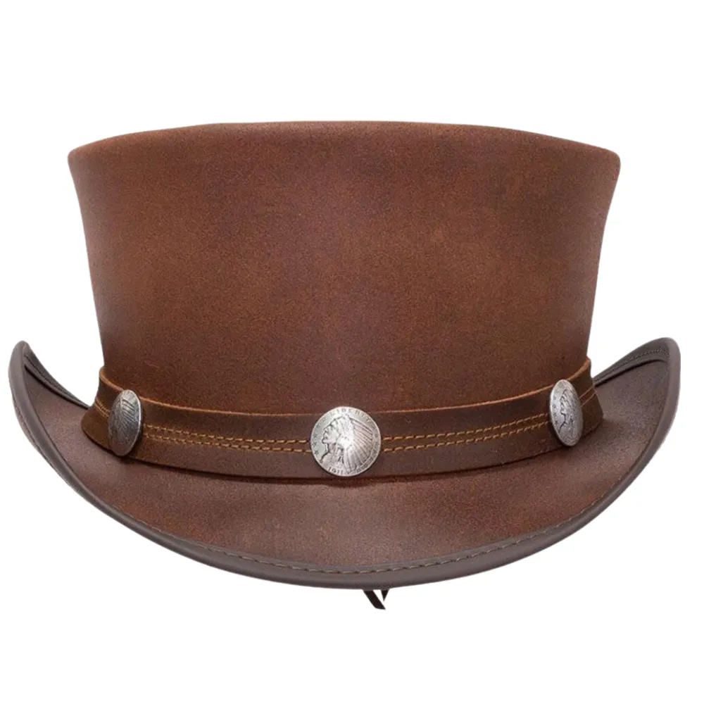 MARLOW PLAIN Leather Top Hat