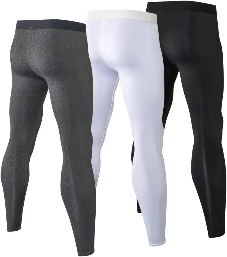 Men's Compression Pants Athletic Leggings Active Running Tights Cycling Workout Base Layer Pants
