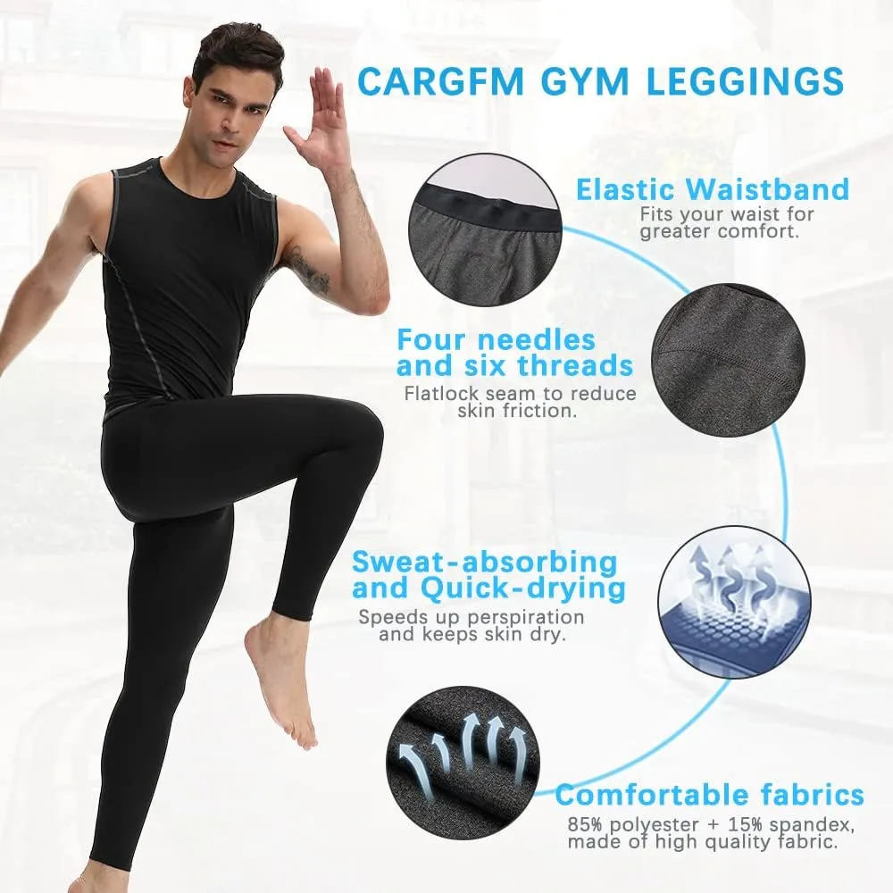 Men's Compression Pants Athletic Leggings Active Running Tights Cycling Workout Base Layer Pants