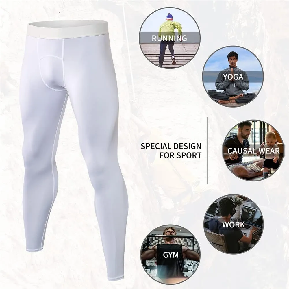 Men's Compression Pants Athletic Leggings Active Running Tights Cycling Workout Base Layer Pants