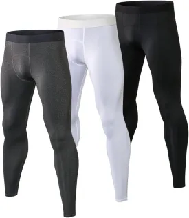 Men's Compression Pants Athletic Leggings Active Running Tights Cycling Workout Base Layer Pants