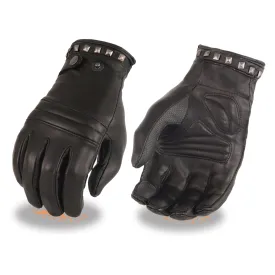 MG7755 Women's Black Thermal Lined Black Leather Gloves with i-Touch Screen