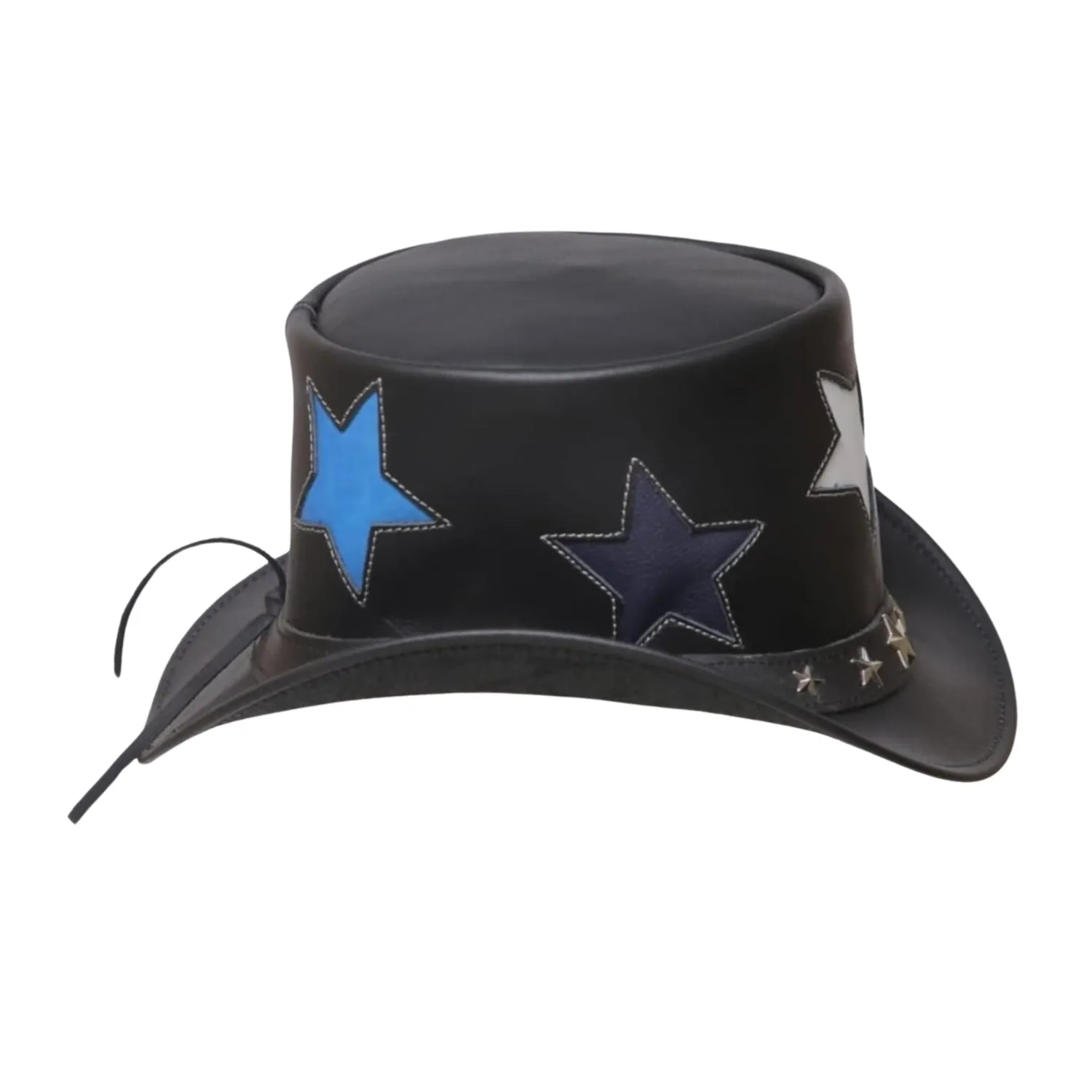 Multi Stars Style Leather Top Hat
