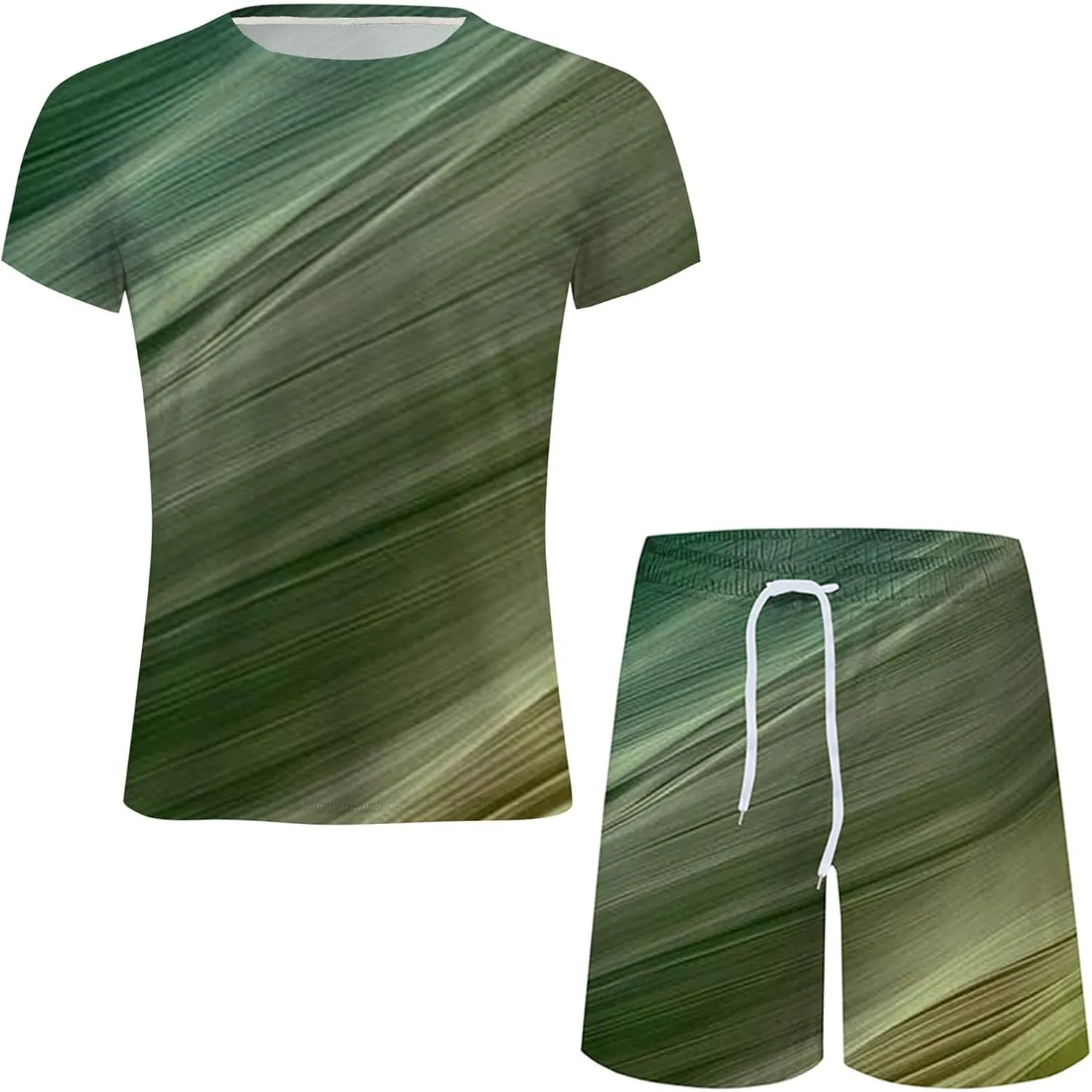Muscularfit Mens Short Sets 2 Piece Outfits Causal Gradient Color Tracksuit Sweatshirt and Drawstring Shorts Set for Men 2023