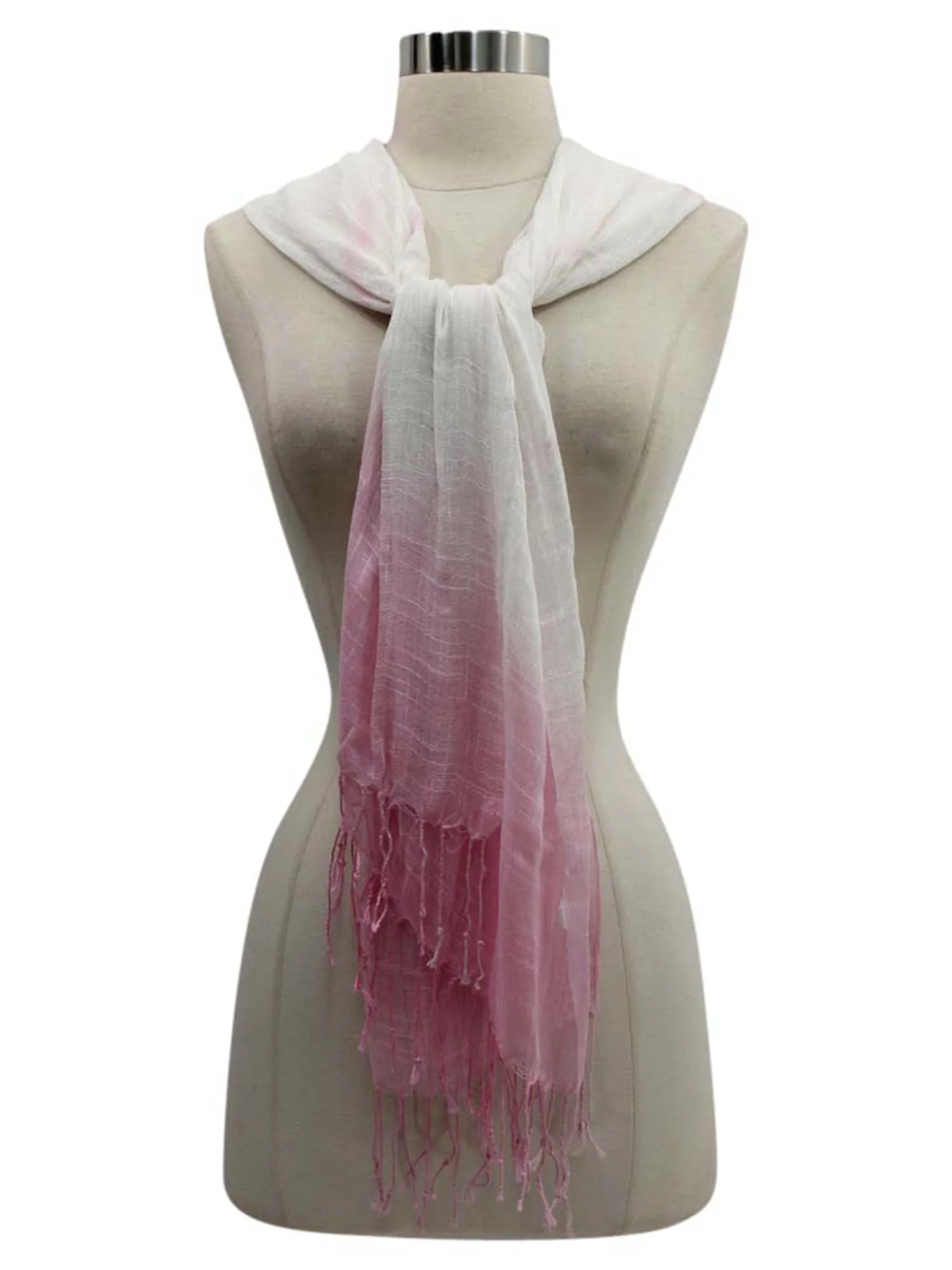 Ombre Long Scarf Wrap With Fringe