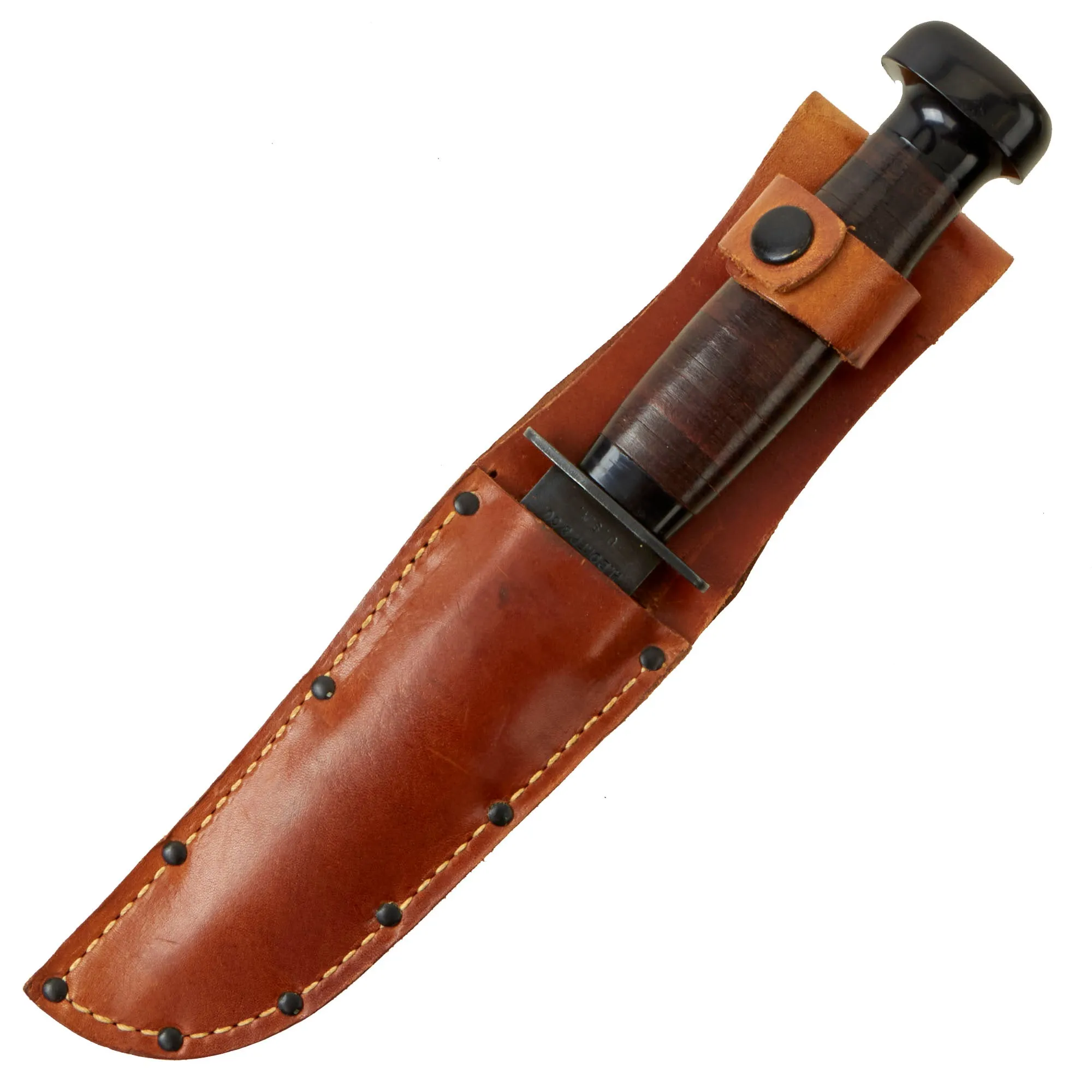 Original U.S. WWII Navy USN Mark 1 Fighting Knife by H. Boker with Leather Sheath - New Old Stock