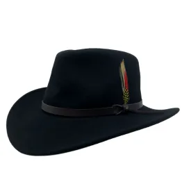 Outback Black Wool Felt Hat