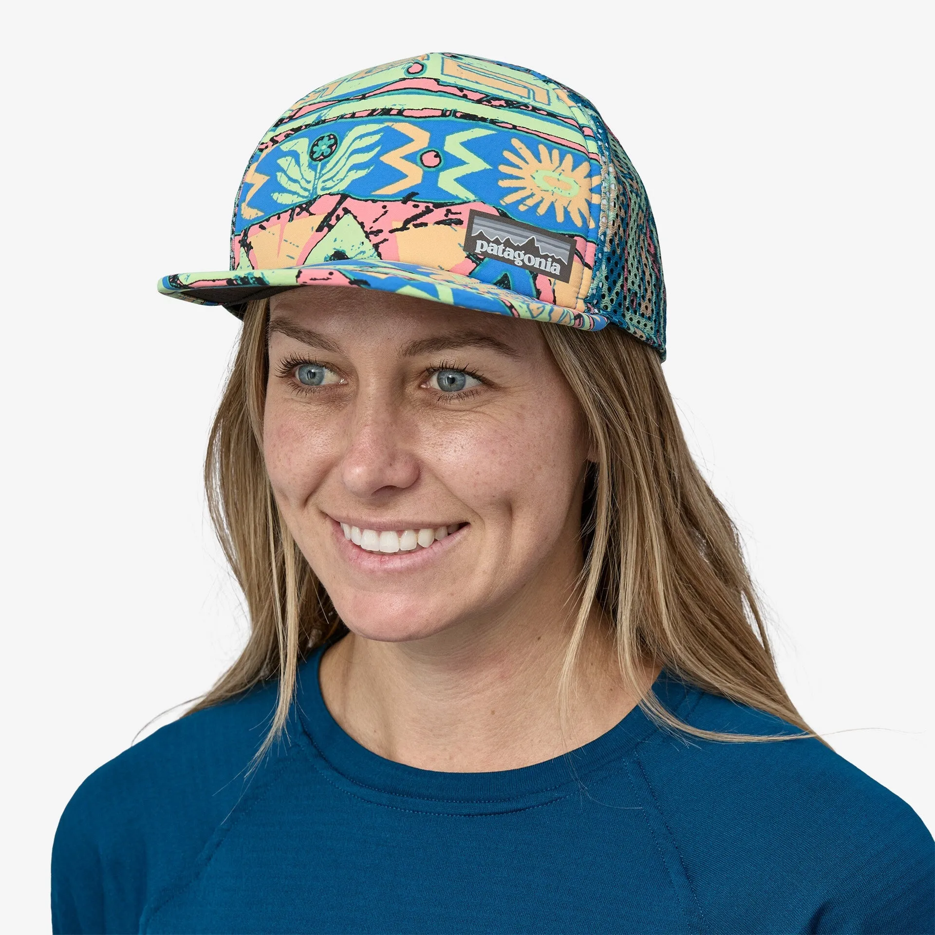 Patagonia Duckbill Trucker Hat | High Hopes Geo Small: Salamander Green