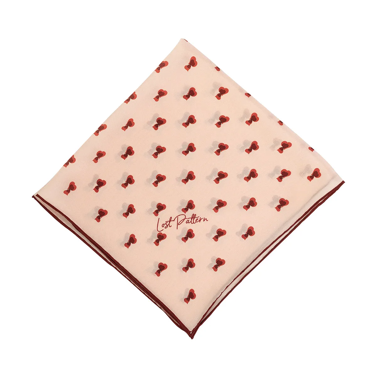 "Twin Hearts" Silk Crepe Bandana