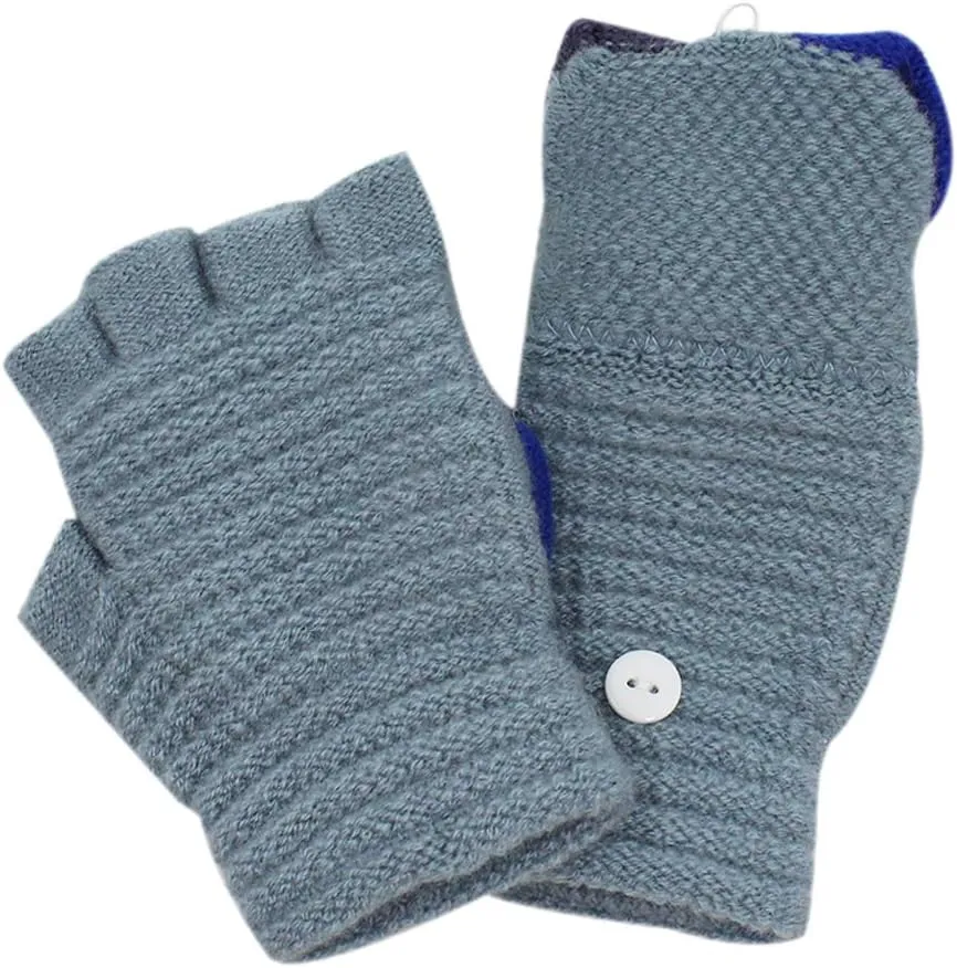 RARITYUS Unisex Warm Soft Winter Knit Gloves for Kids Boys Girls Glove with Dog Mittens (2 to 9Y)