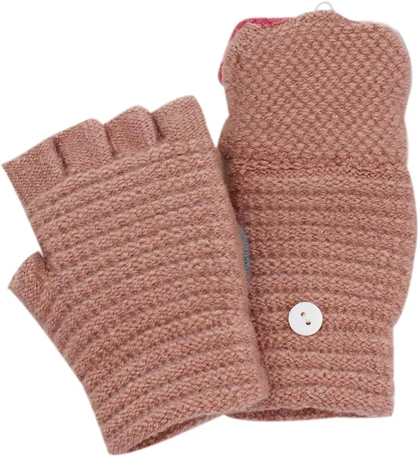 RARITYUS Unisex Warm Soft Winter Knit Gloves for Kids Boys Girls Glove with Dog Mittens (2 to 9Y)