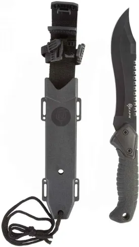 Reapr 11001 TAC Bowie Knife, Stainless Steel Tactical Knife, Wilderness Survival Knife, Hunting Knife, Fixed Blade Knife with Sheath, Camping Knife, Black, 7"