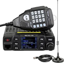 Retevis RT95 Dual Band Mobile Radio, Long Range Ham Radio with Antenna, 180 Degree Rotatable LCD Display, Mic Gain, Chirp, DTMF, 2m 70cm Mini Mobile Transceiver for RV Camping