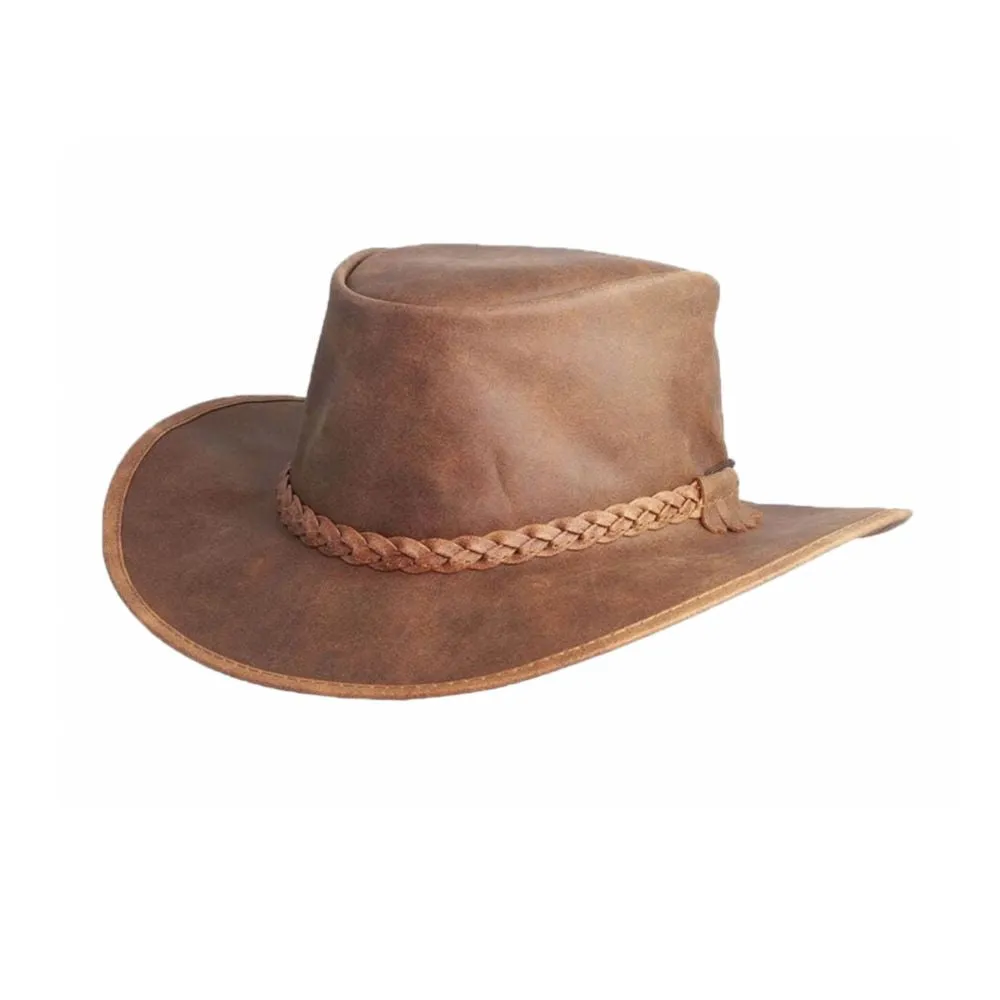 Rugged Australian Outback Leather Cowboy Hat