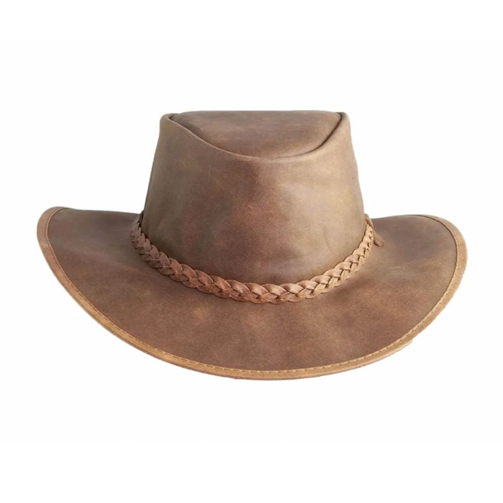 Rugged Australian Outback Leather Cowboy Hat