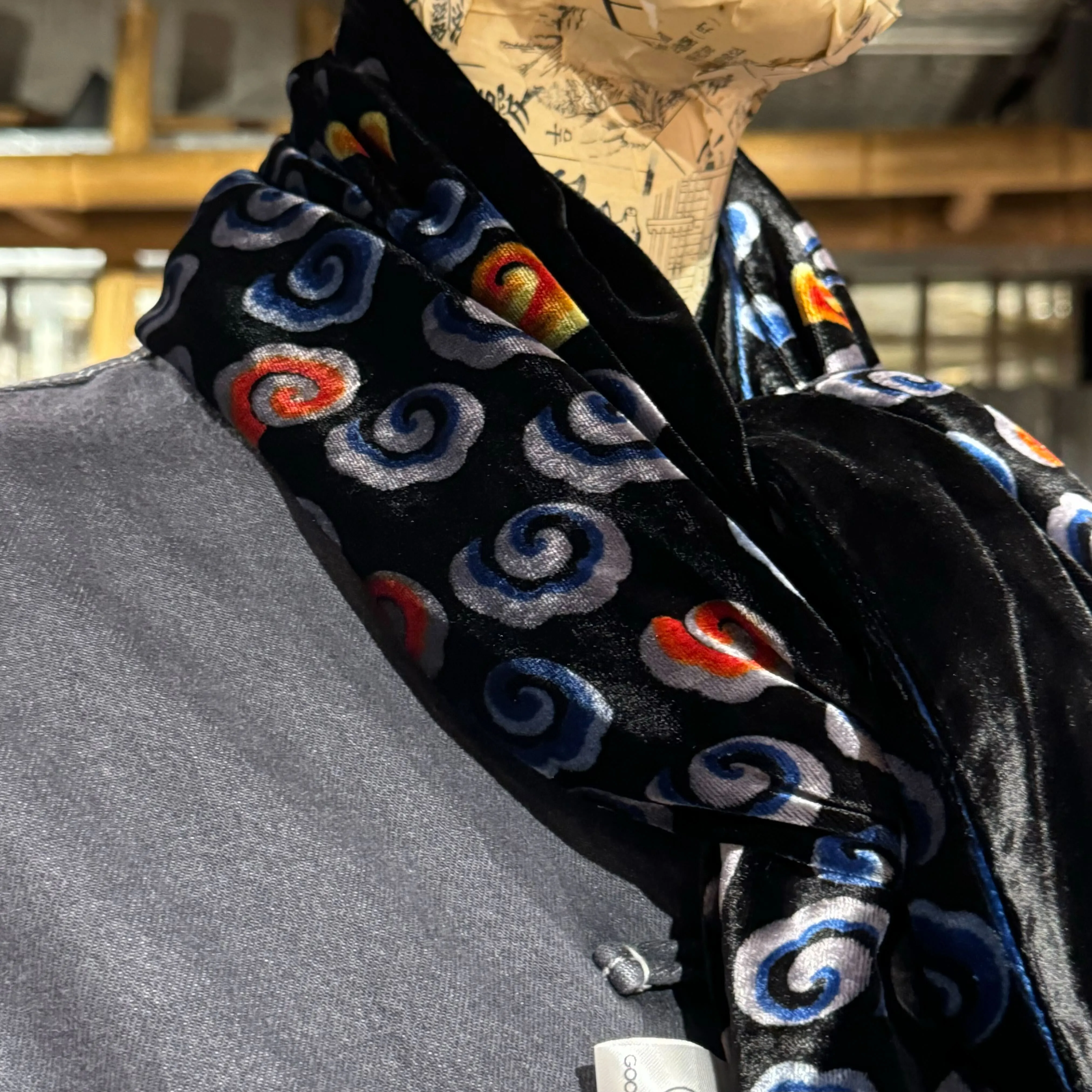 Silk Velvet Scarf, Clouds
