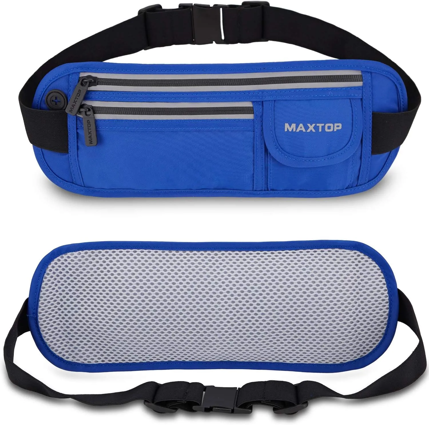 Slim Running Belt Fanny Packs for Women Men, Reflective Waist Pack Phone Holder for Walking Fitness Workout Exercise,Water Resistant Running Travel Belt Bag Jogging Pouch, Gym Accessories for Runner