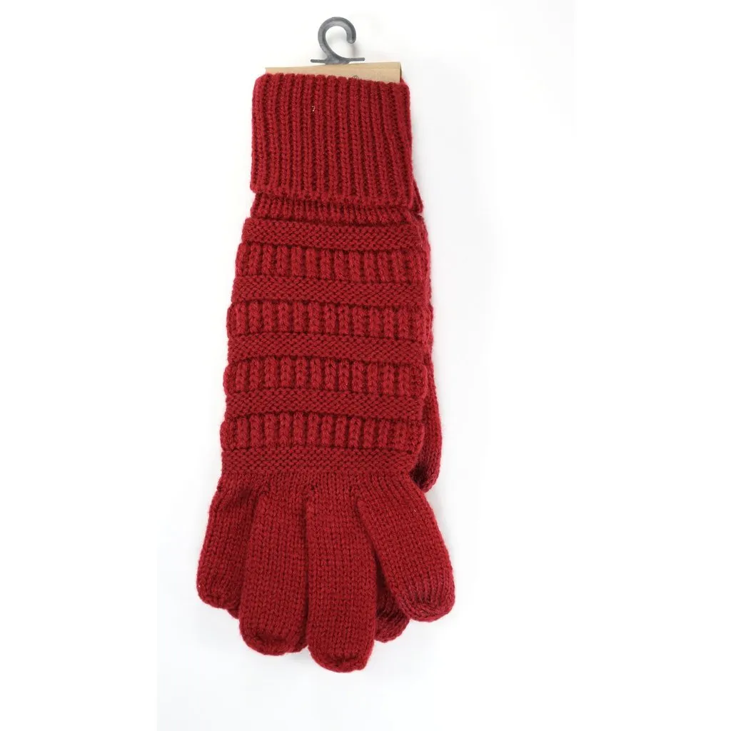 SOLID CABLE KNIT CC GLOVES