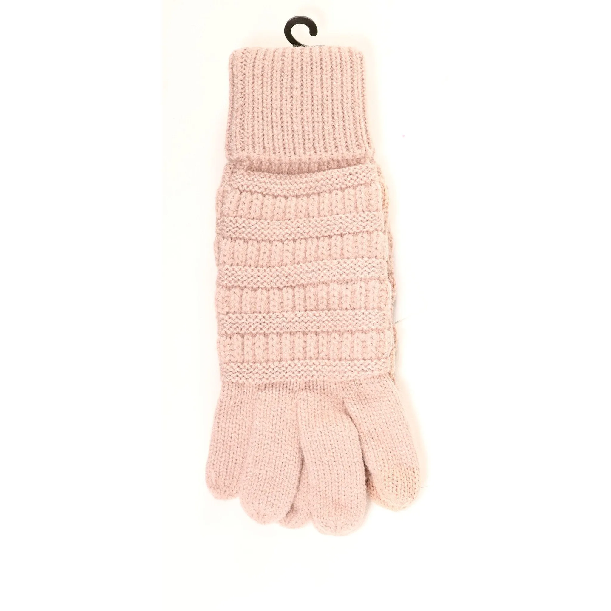SOLID CABLE KNIT CC GLOVES
