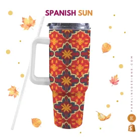 Spanish Sun 40oz Tumbler | Insulated Travel Cup | Perfect Gift for Her | Reusable & Stylish Drinkware