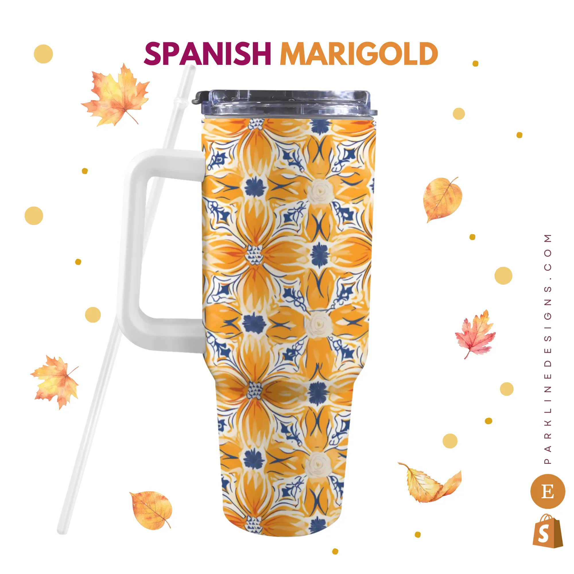 Spanish Sun 40oz Tumbler | Insulated Travel Cup | Perfect Gift for Her | Reusable & Stylish Drinkware