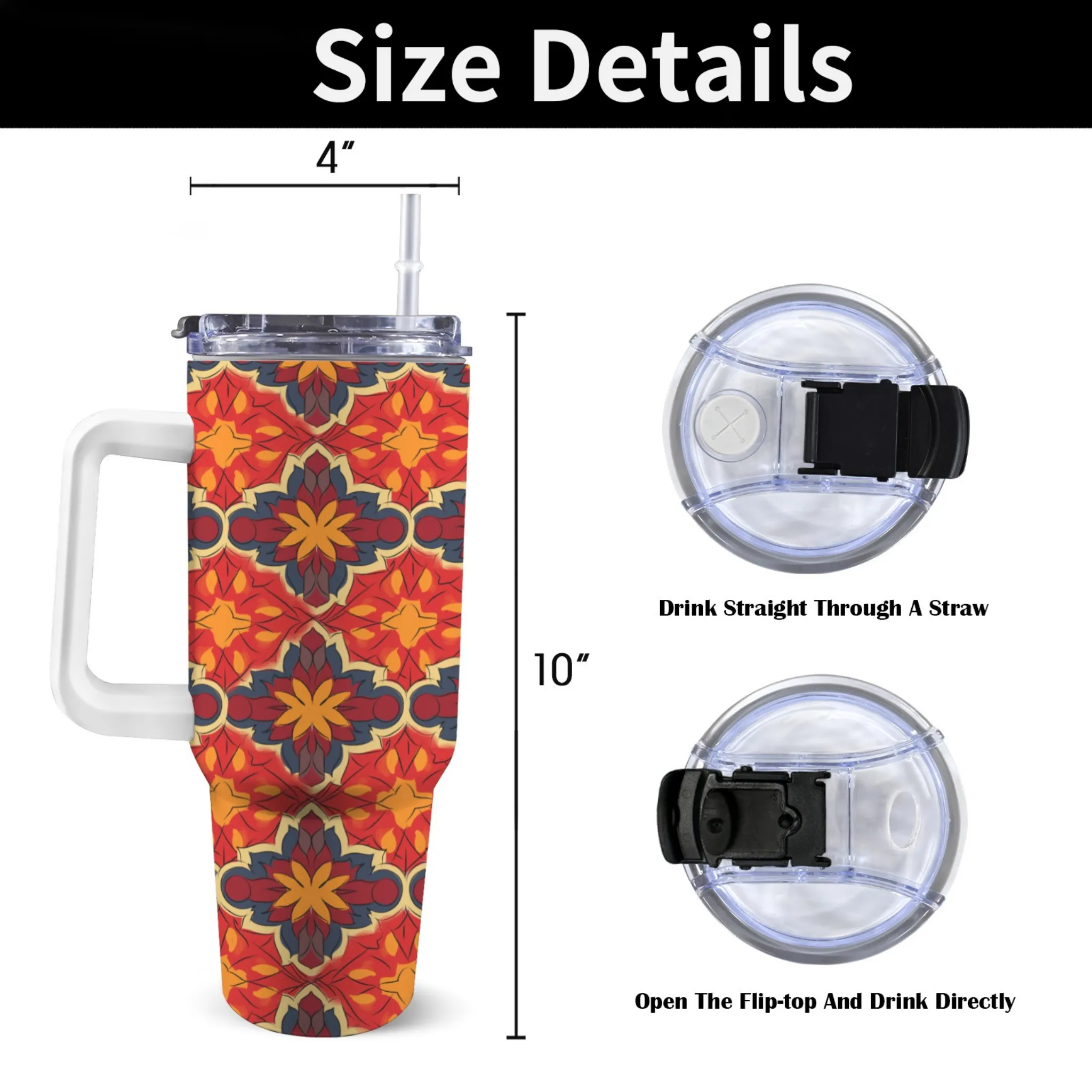 Spanish Sun 40oz Tumbler | Insulated Travel Cup | Perfect Gift for Her | Reusable & Stylish Drinkware