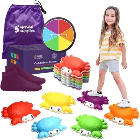 Special Supplies Stepping Stones for Kids - Set of 6 Balance Blocks - Indoor/Outdoor Play - Child Safe Rubber, Non-Slip Edging - Promotes Coordination, Balance, Strength