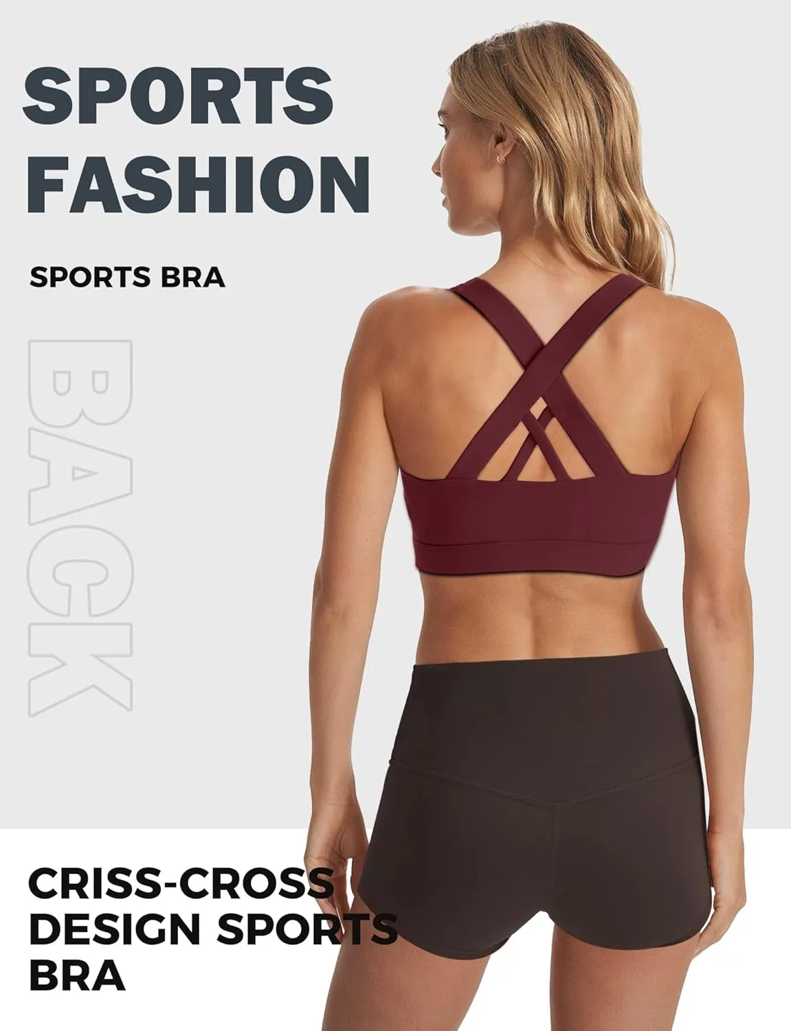 Sports Bras for Women, High Support Criss Cross Back Bras for Large Bust, High Impact Strappy Yoga Workout Bra