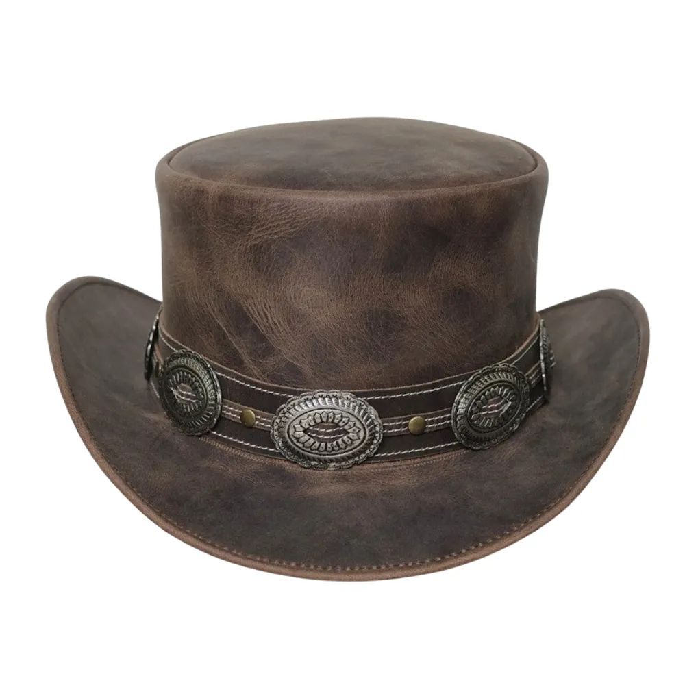 Steampunk Leather Top Hat