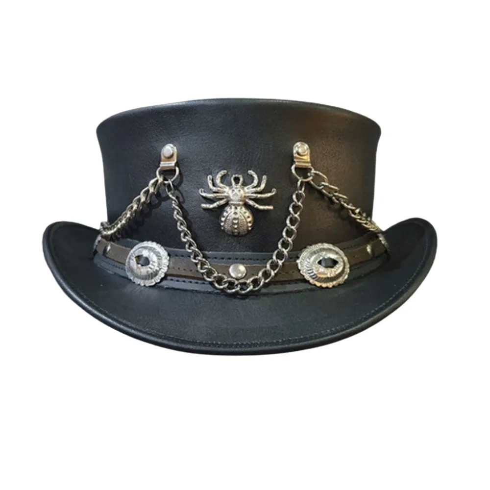 Steampunk Spiderman Leather Top Hat
