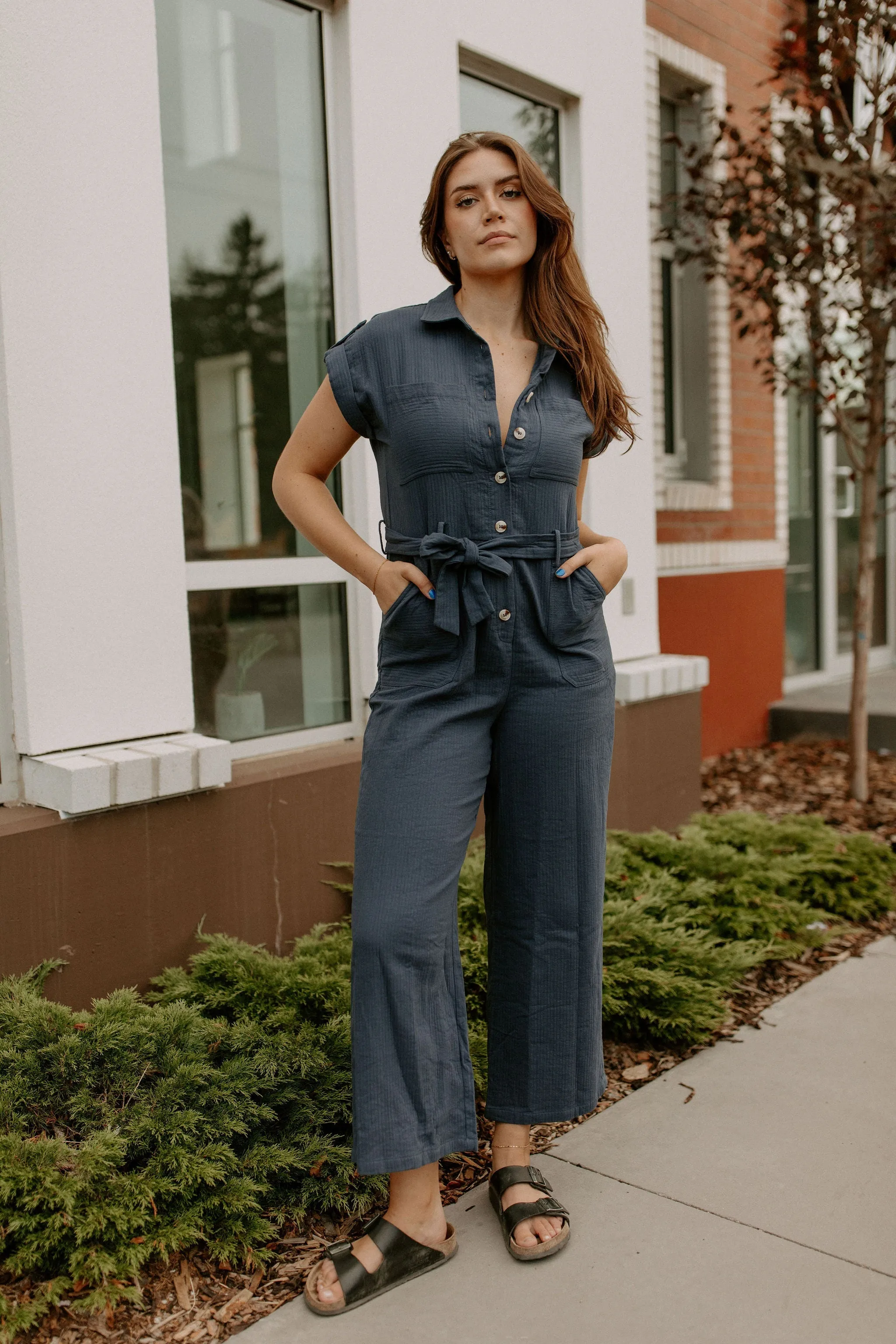 The Jeanne Jumpsuit by FRNCH - Marine Blue