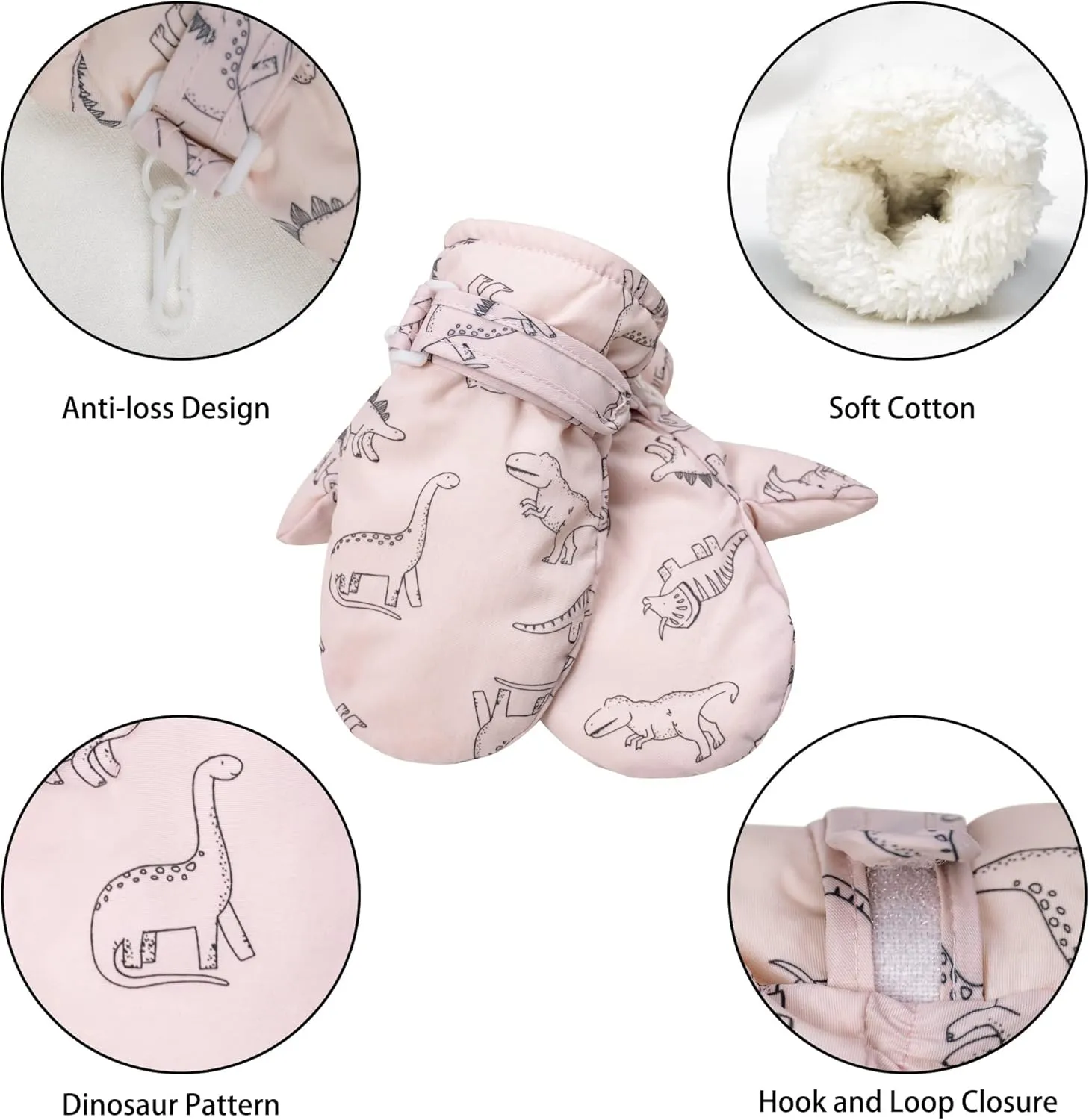 Toddler Mittens Lined Fleece Snow Gloves for Boys Girls Kids Winter Ski Gloves Baby Mittens