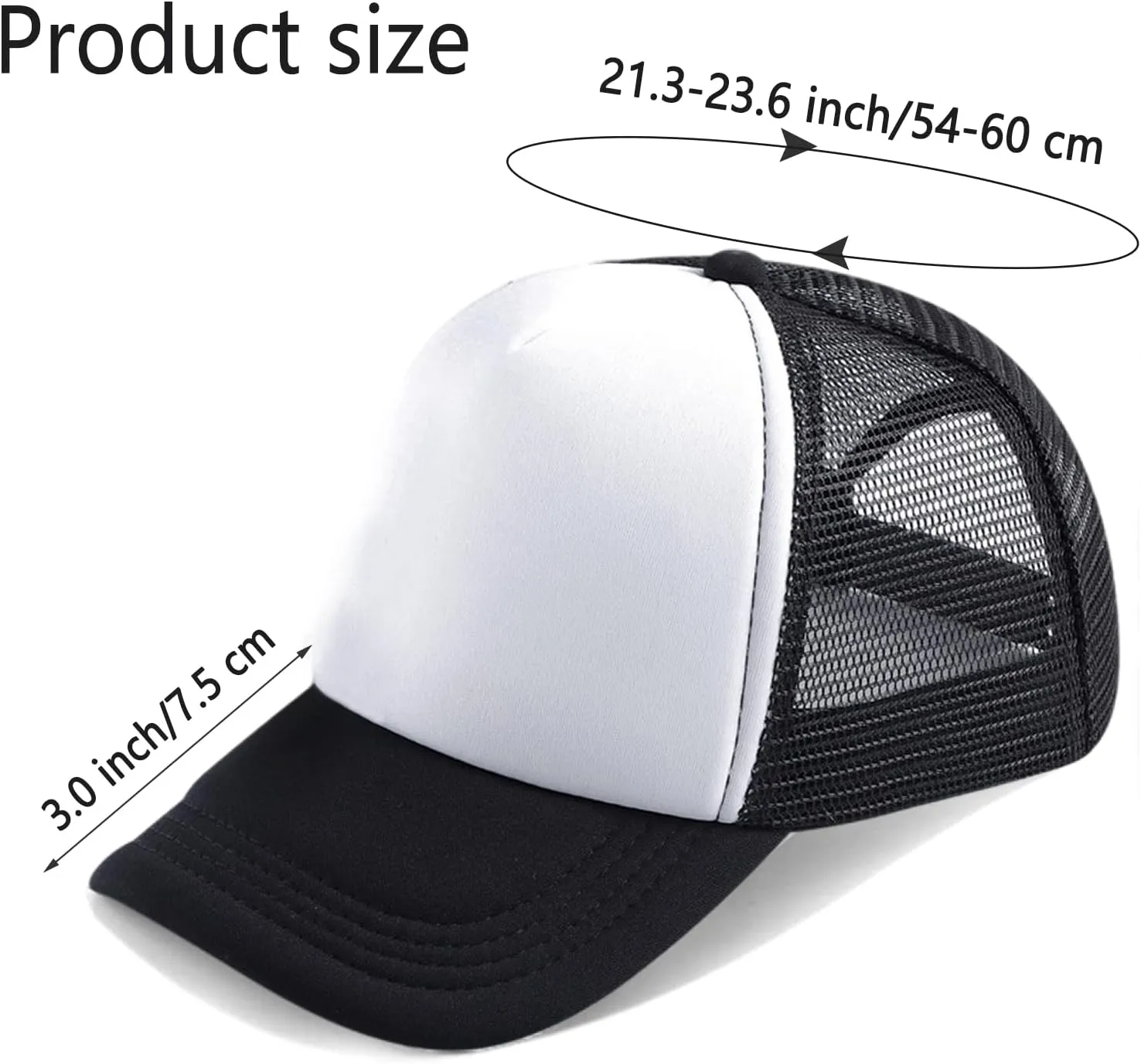 Ultrafun 12 Pack Trucker Hat Summer Mesh Sublimation Blank Hats Adjustable Snapback Baseball Hats for Men Women