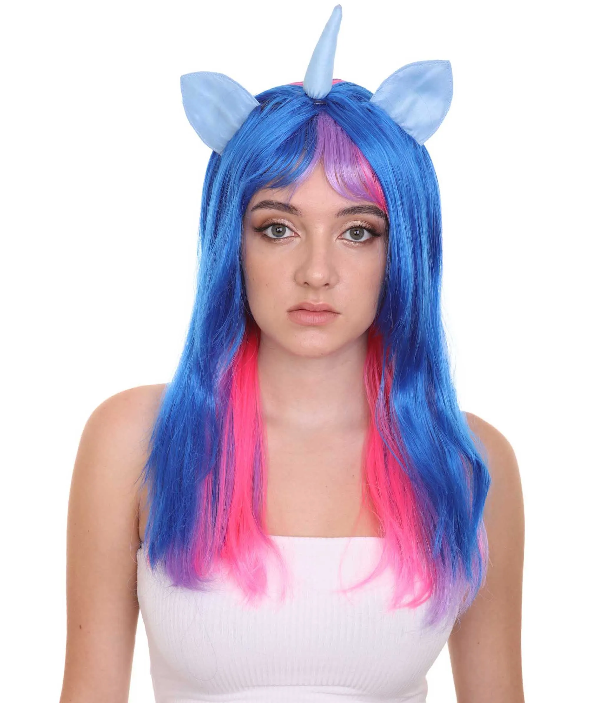 Unicorn Horn and Ears Womens Wig | Sexy Cosplay Party Halloween Wig | Premium Breathable Capless Cap