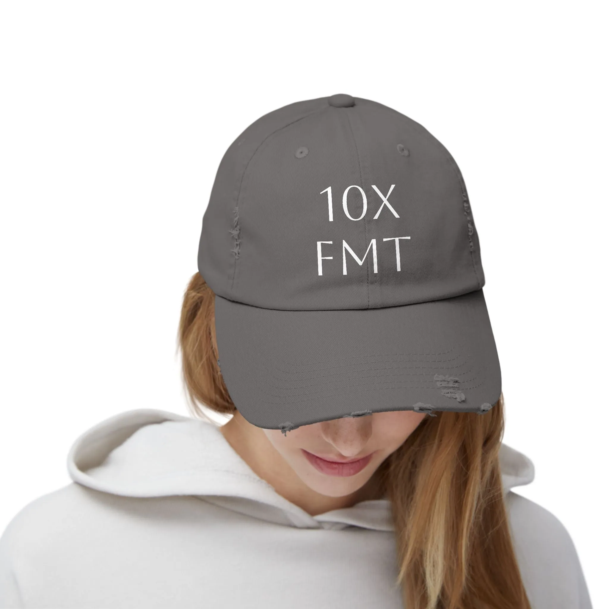 Unisex Distressed Cap - Vintage Inspired Black Hat for Casual Wear