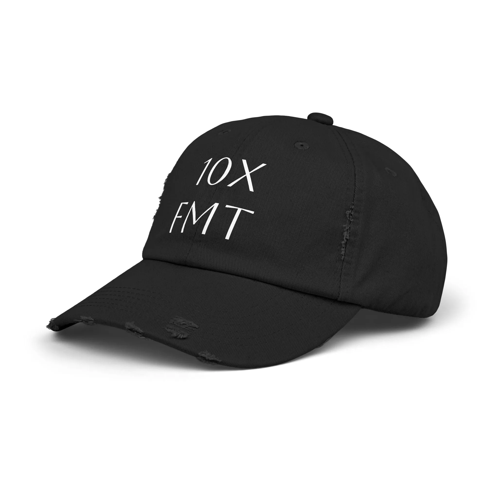 Unisex Distressed Cap - Vintage Inspired Black Hat for Casual Wear